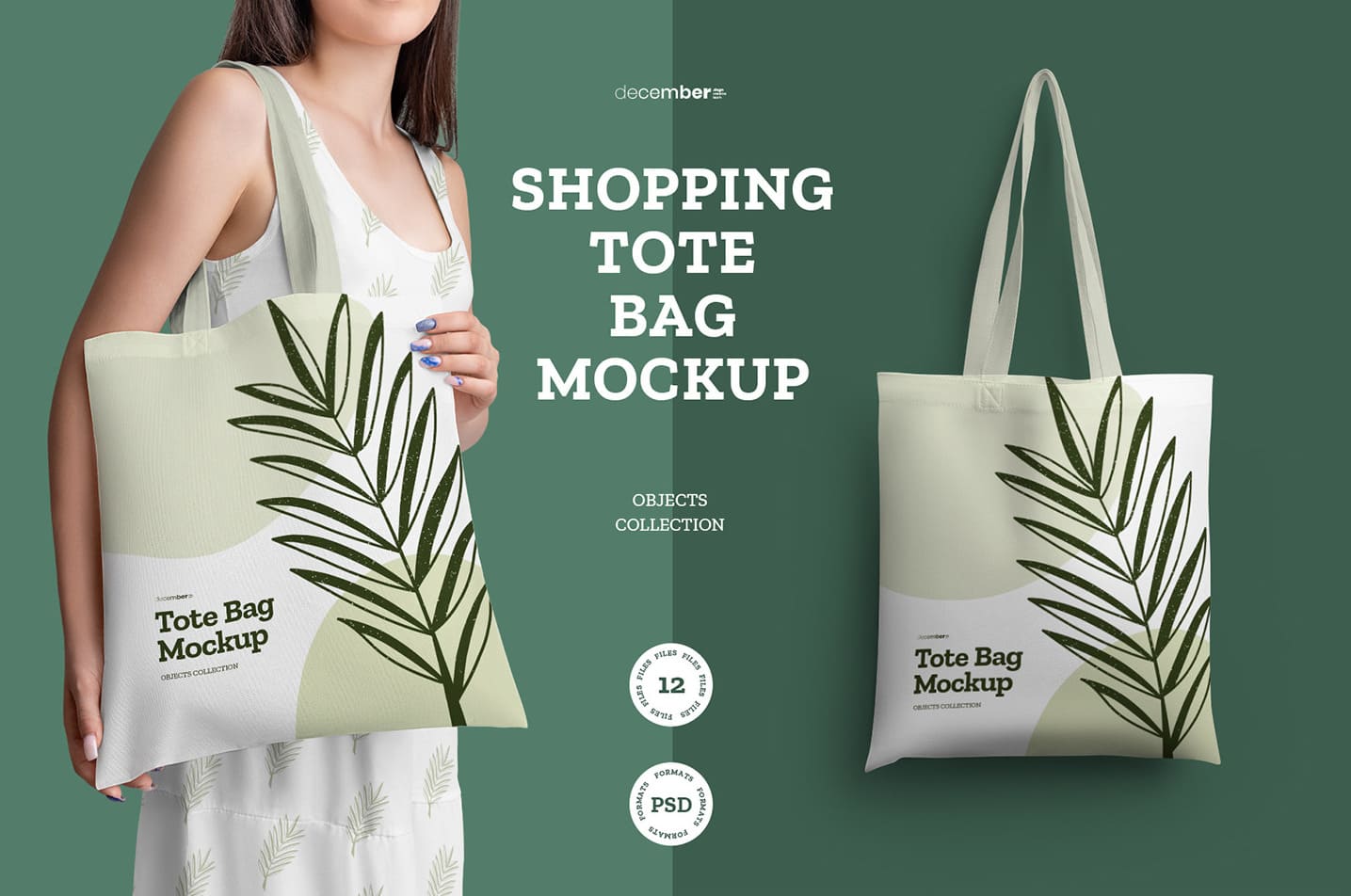 A set of shopping tote bag mockups