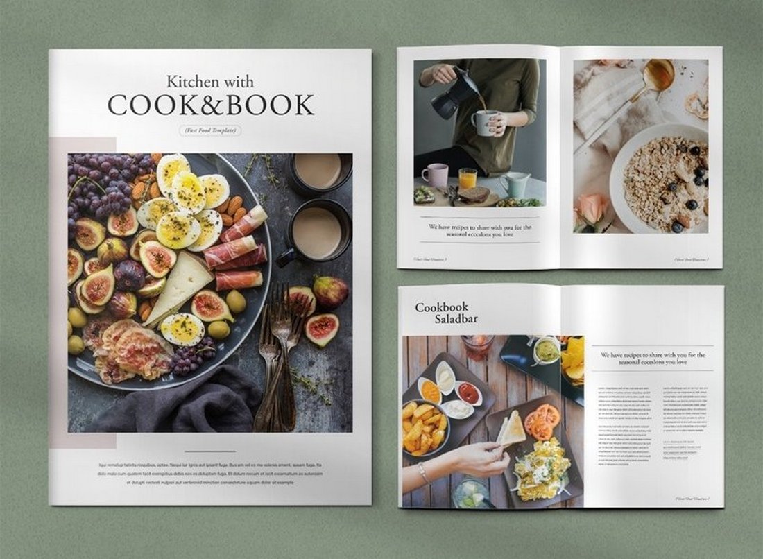 A free cook book magazine template