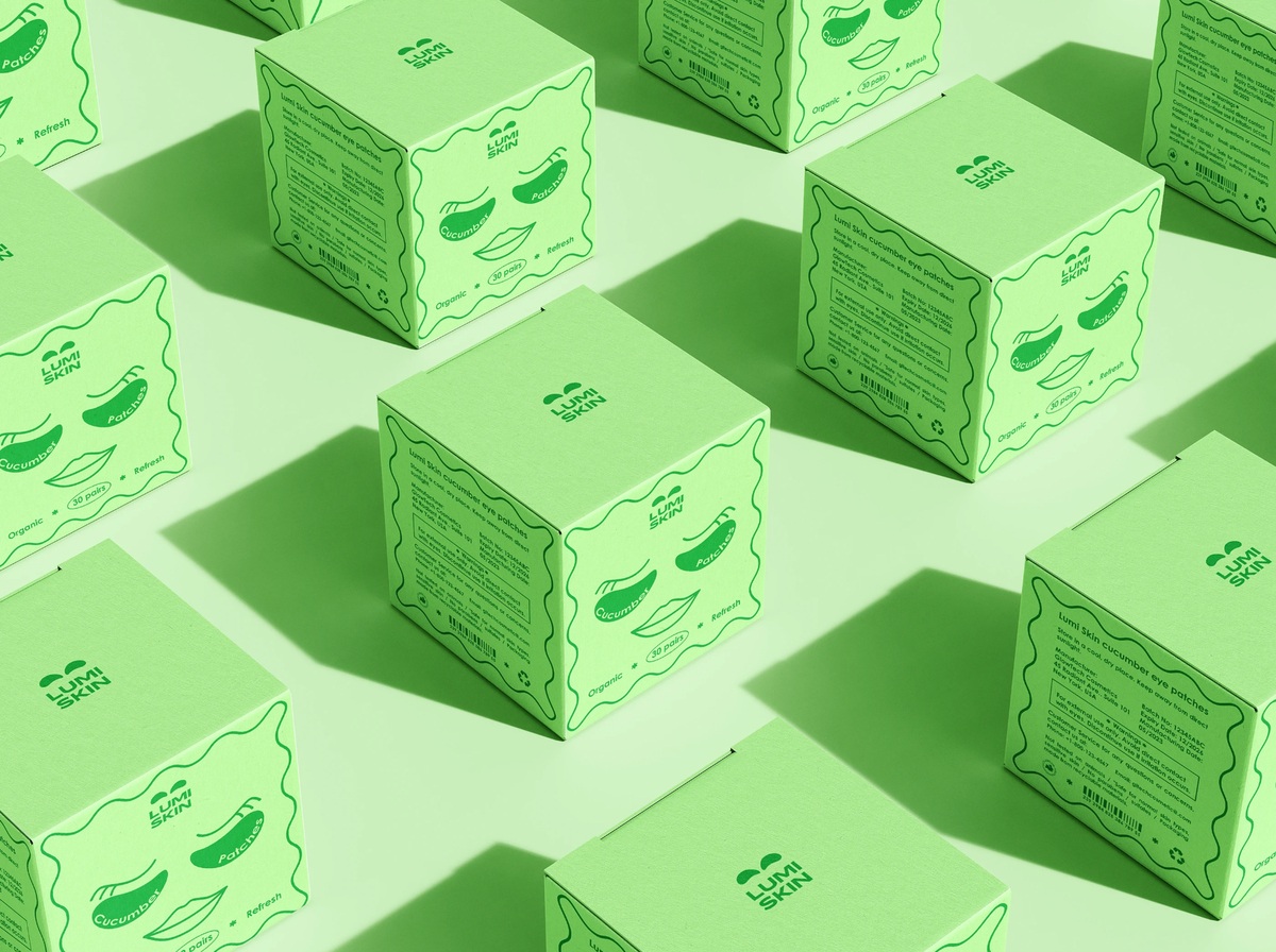 Cosmetic packaging design in square boxes
