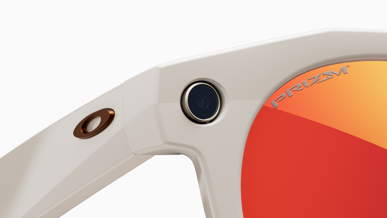 A close up Oakley and Meta smart glasses