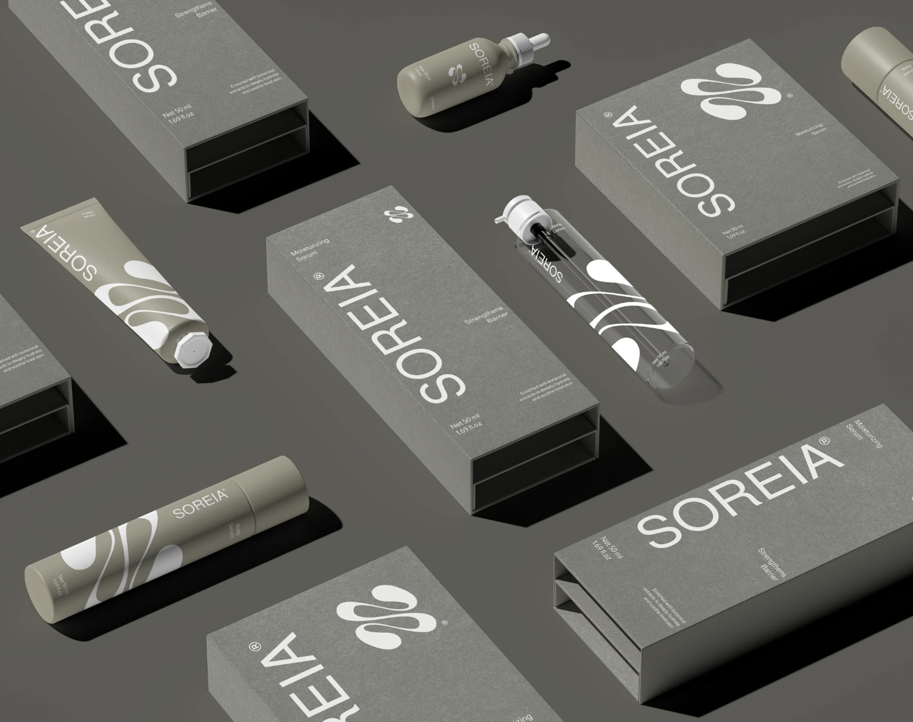 A minimalist cosmetic branding design