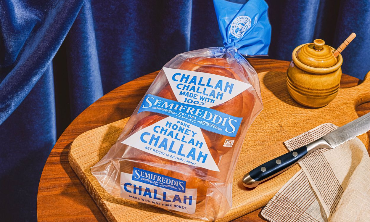 A Semifreddi's Challah bread packaging design