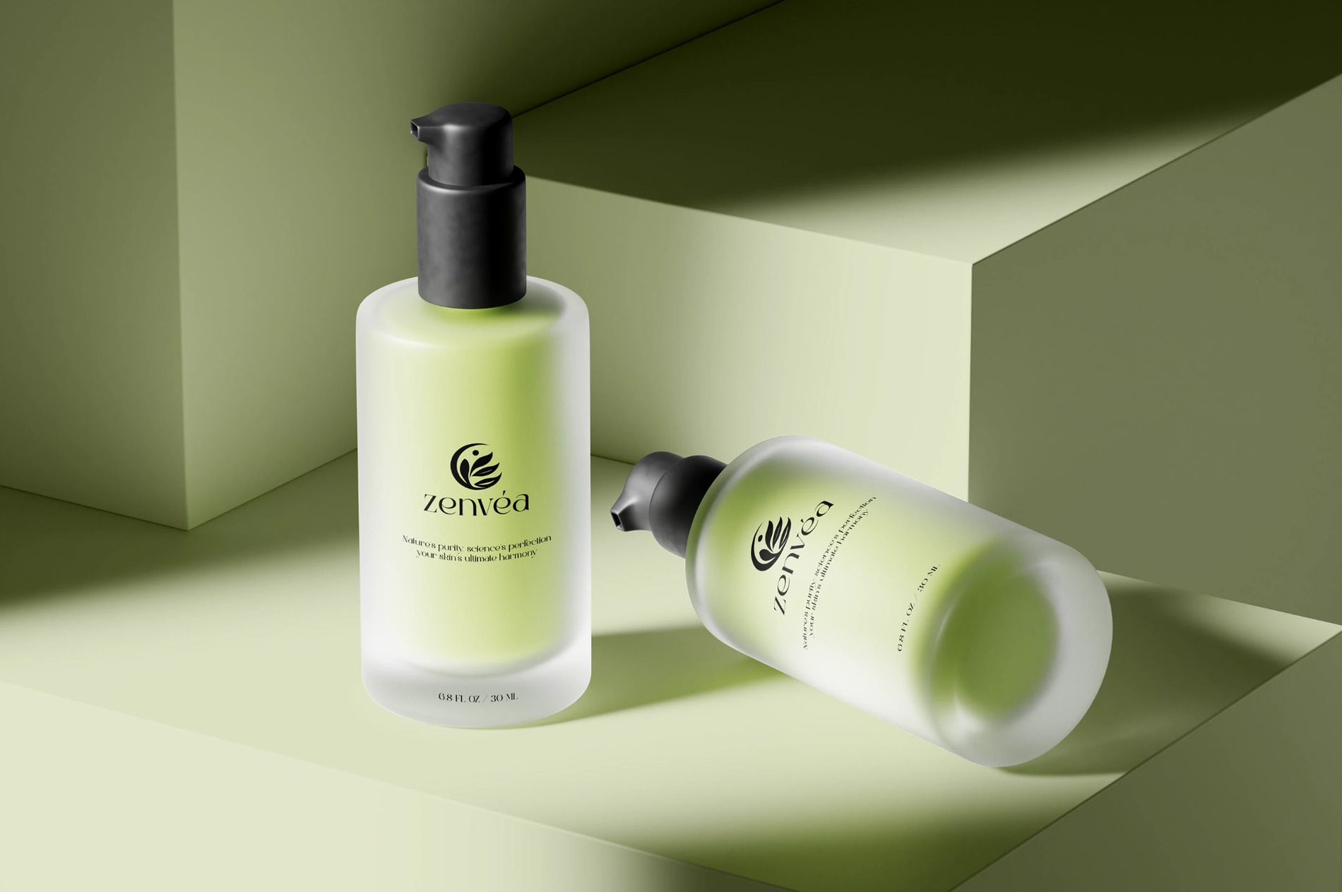 Transparent cosmetics bottle