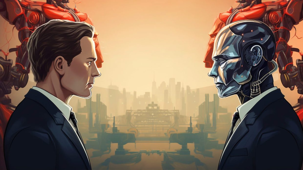 A human and robot