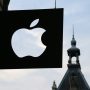 Apple company logo on building