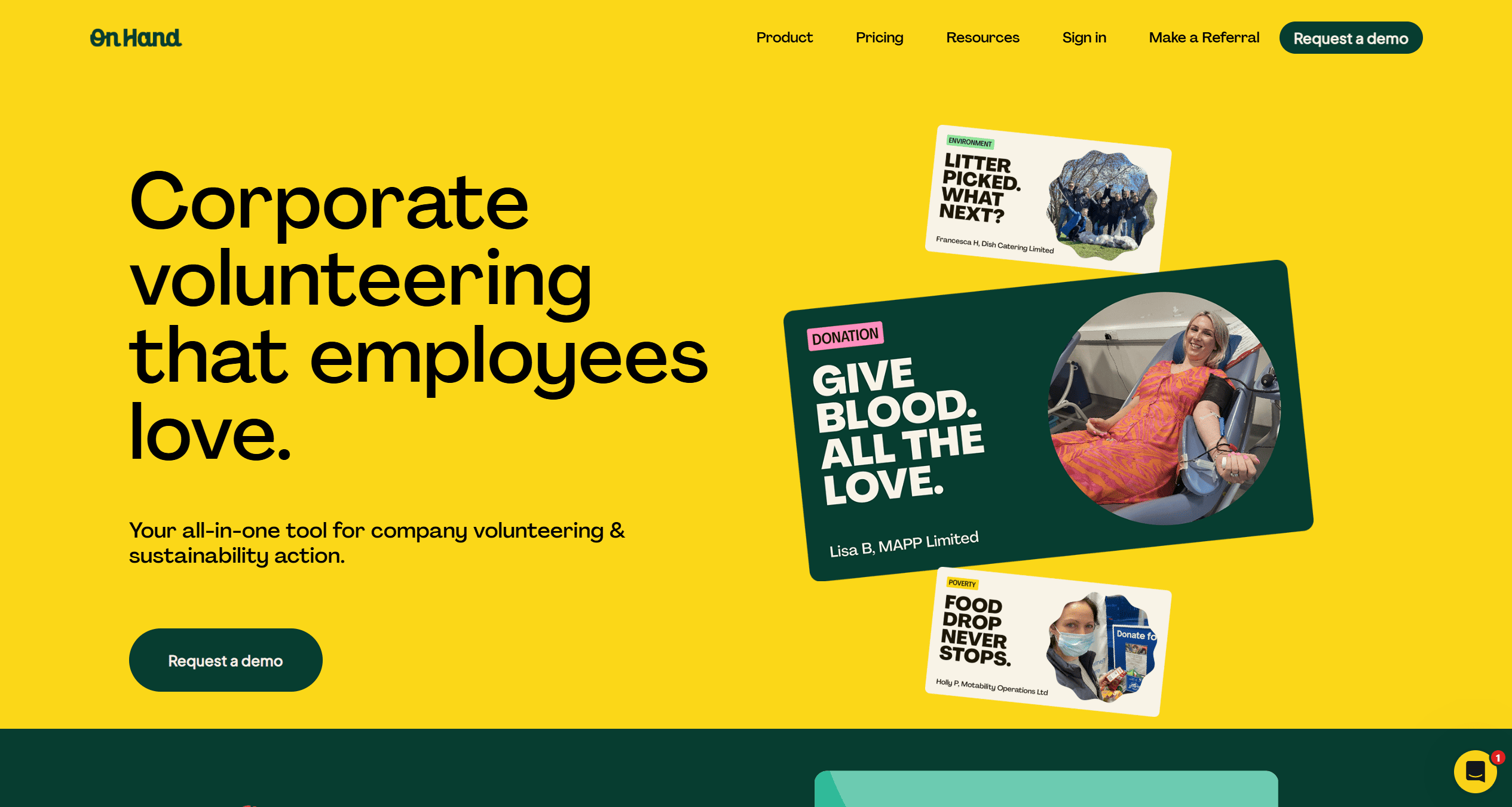 A corporate yellow website layout