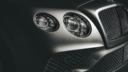 A close up of Bentley car front
