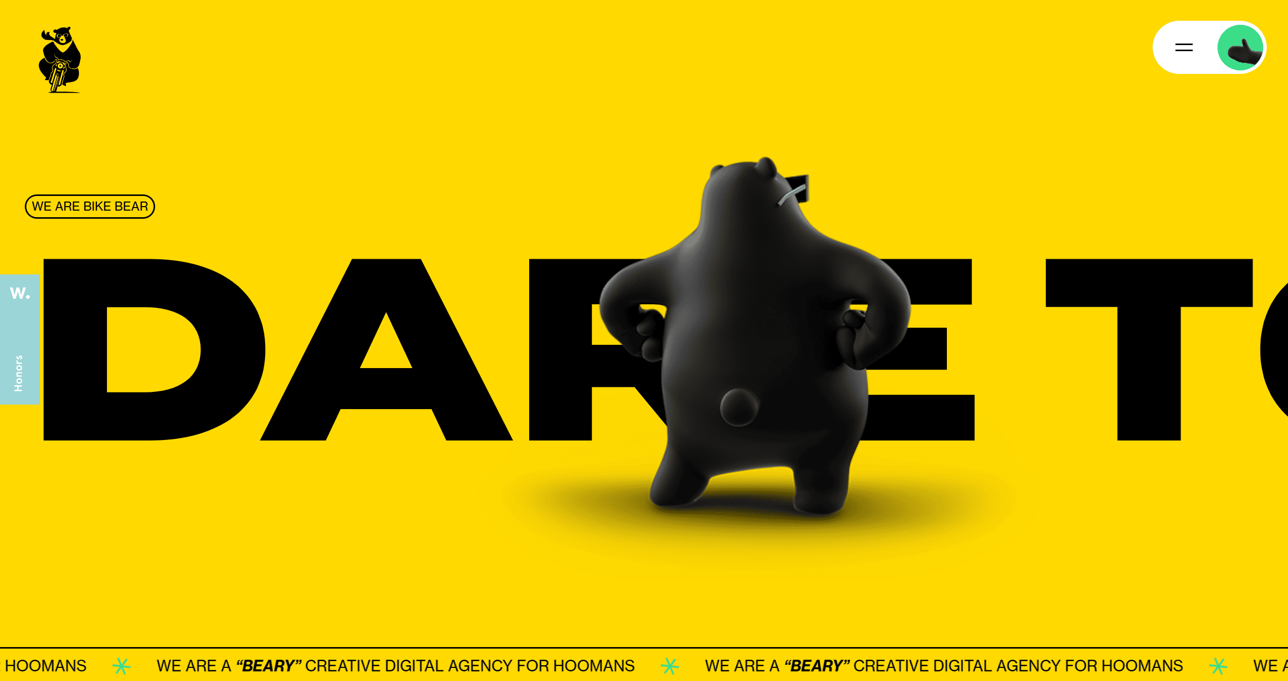 A bike bear yellow website layout