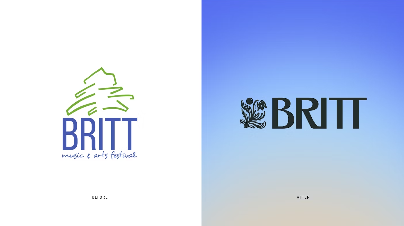 Britt logo before and after