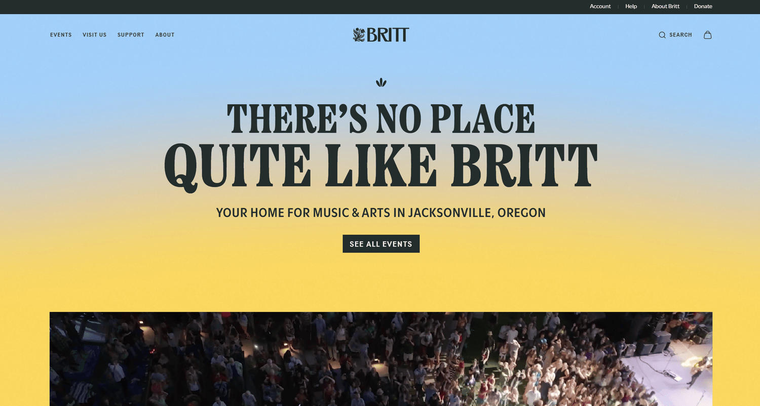 Britt website layout