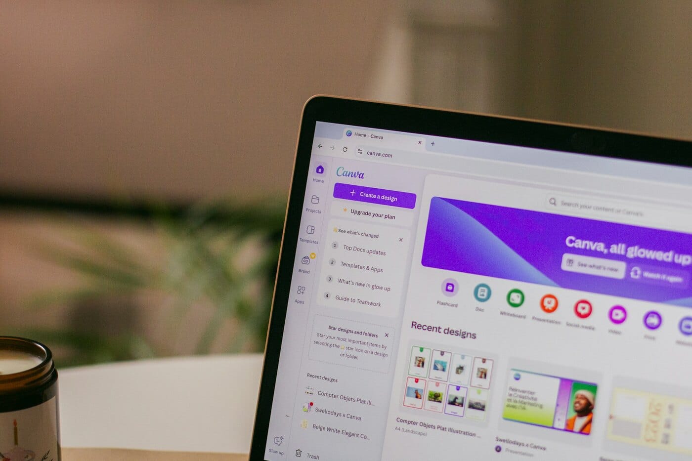 Canva design studio website layout
