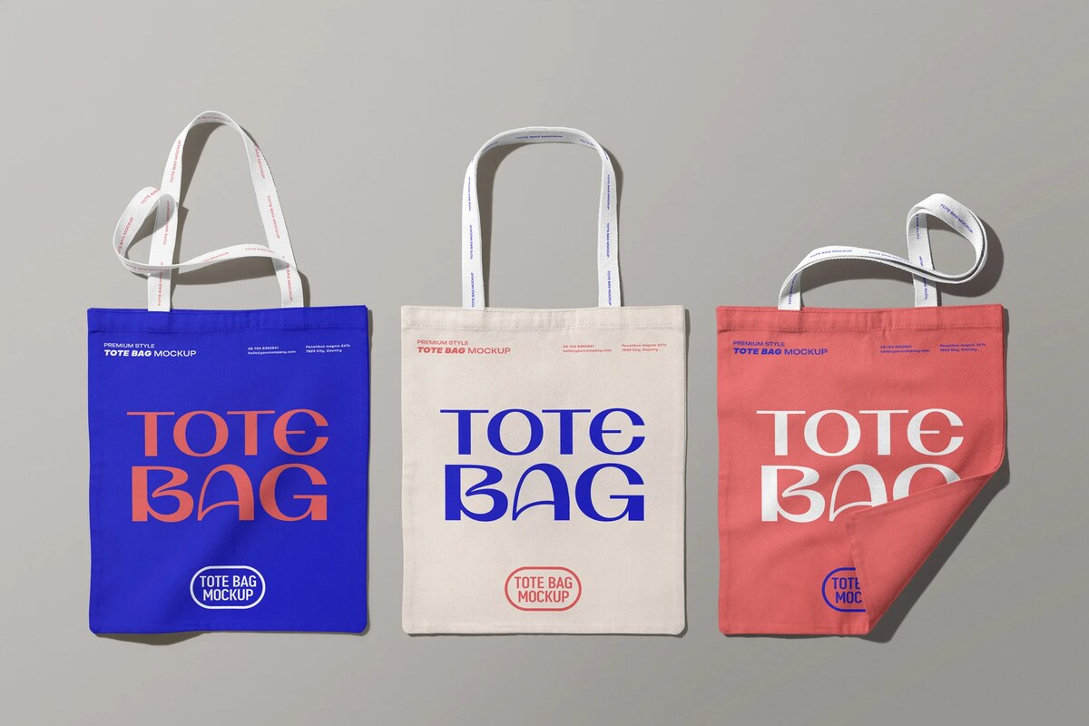 A canvas tote bag mockup