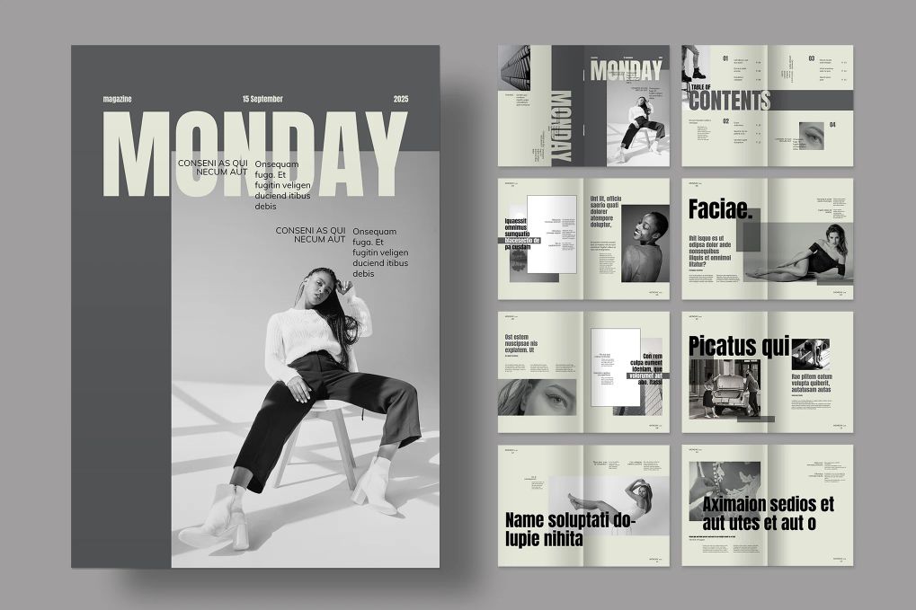A clean and modern magazine template