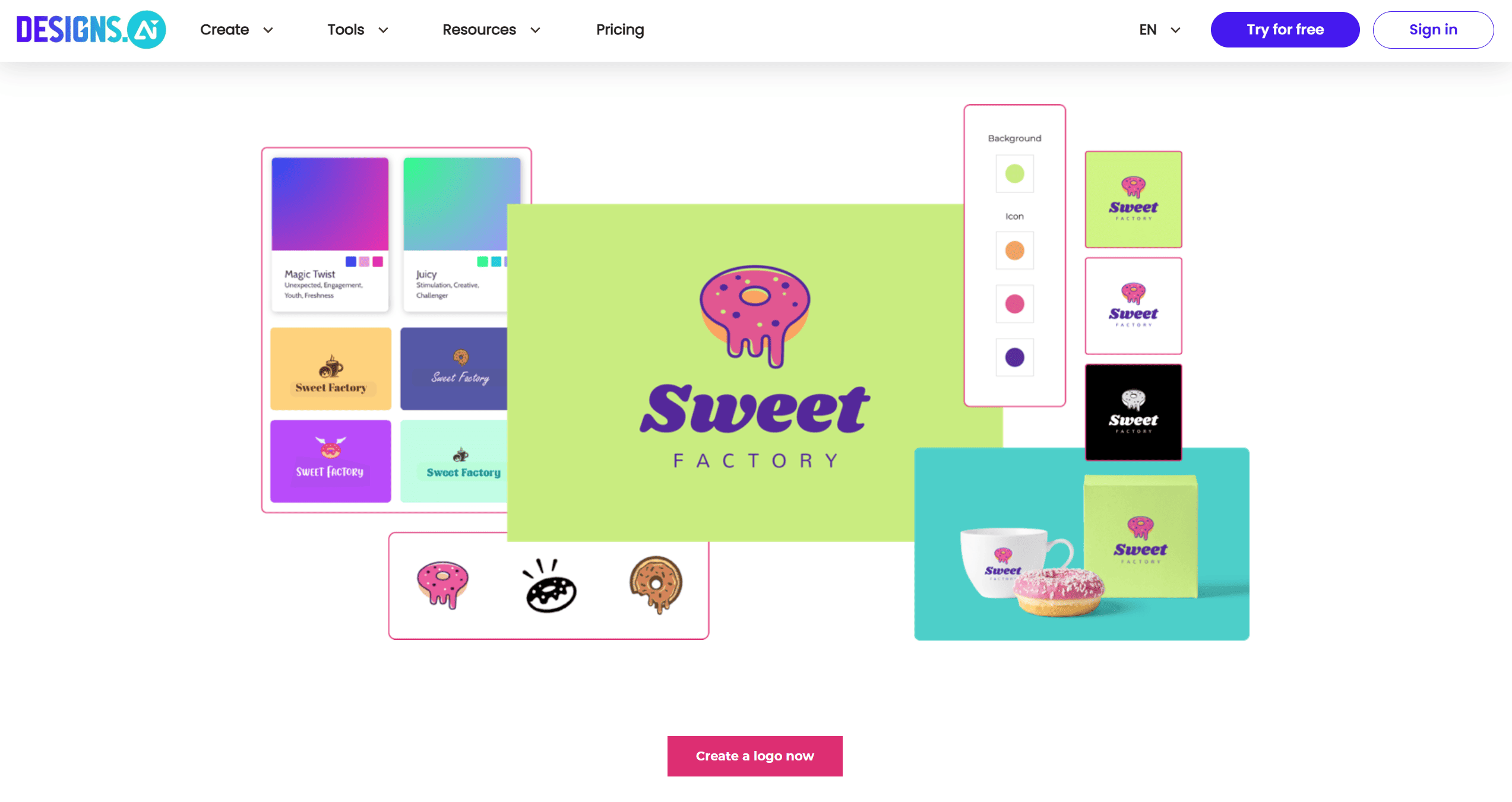 A Design AI website layout