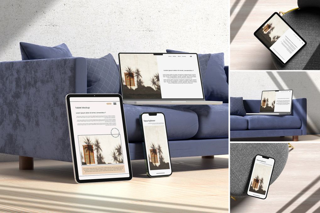 A digital device mockup set