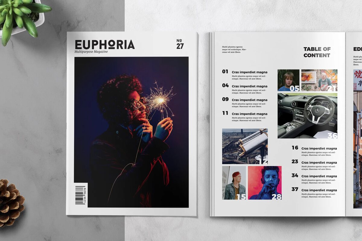An multipurpose magazine template