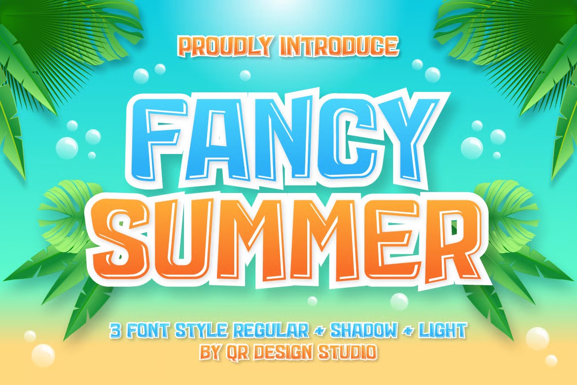 A fancy style summer font