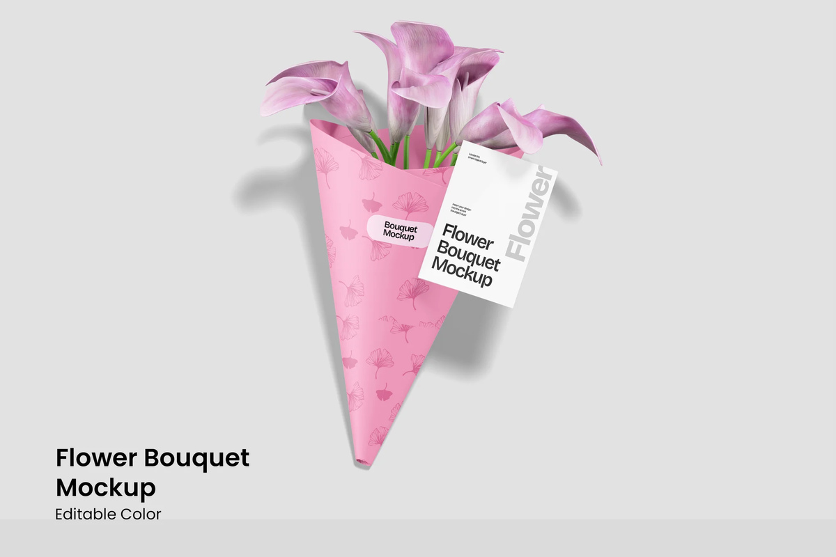 A flower bouquet mockup