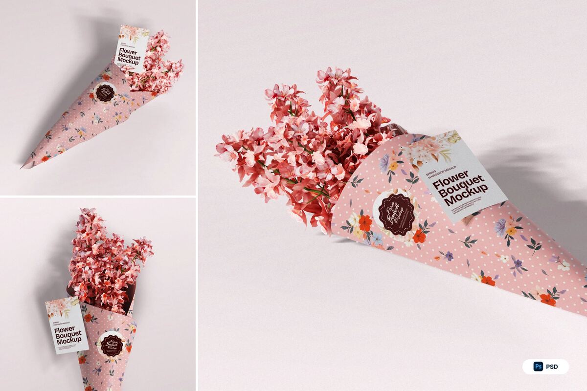 A flower bouquet mockup