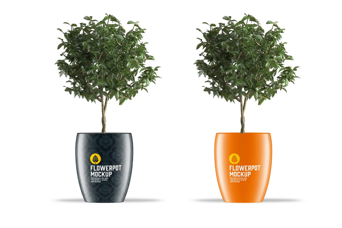 A flowerpot mockup template