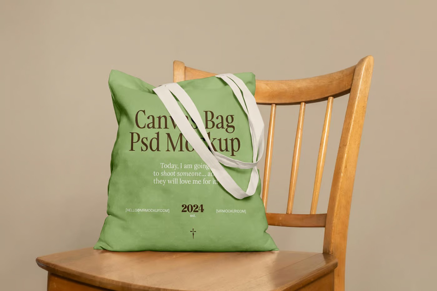 A free canvas bag on chair