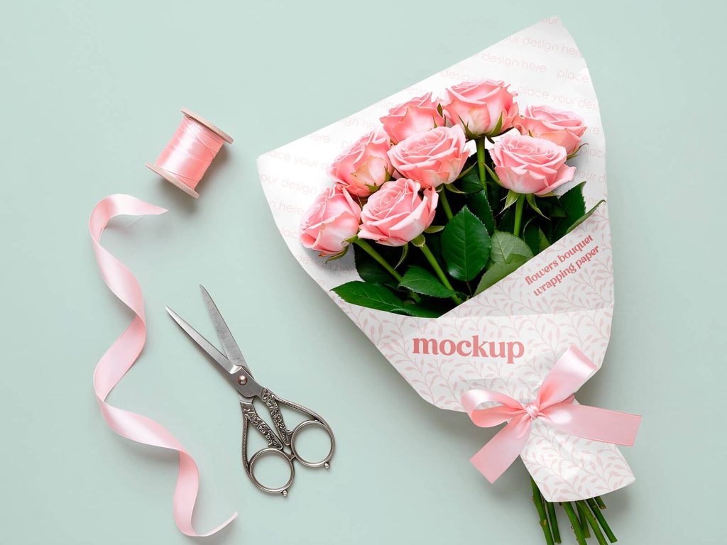 A flower bouquet mockup