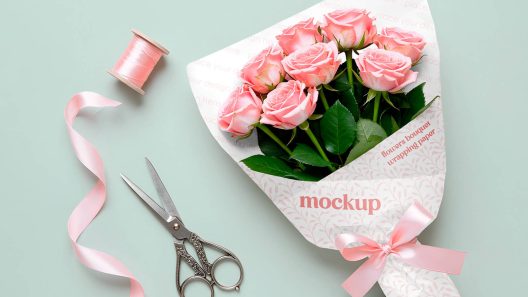 A flower bouquet mockup