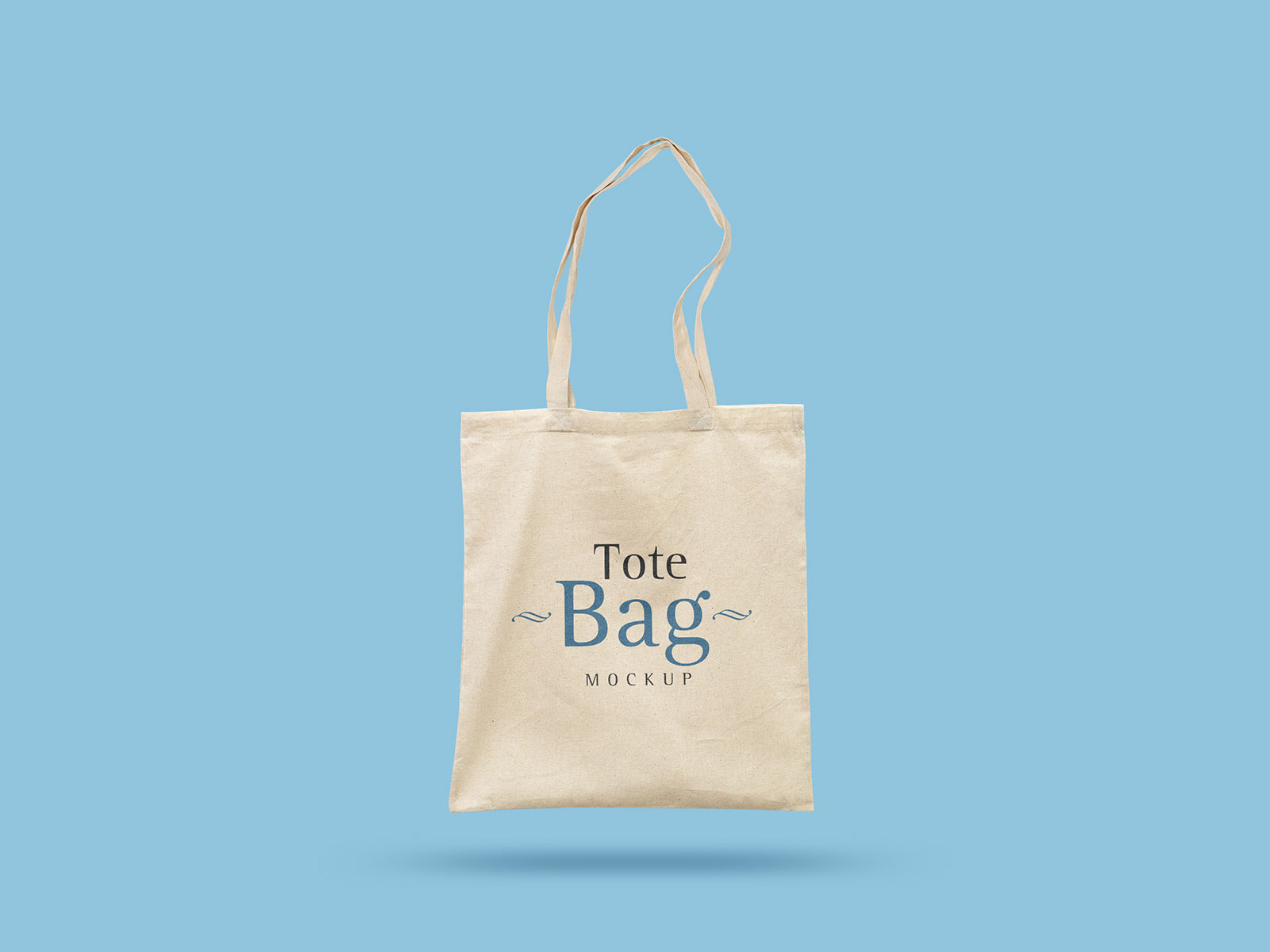 A free hanging and floating tote bag mockup
