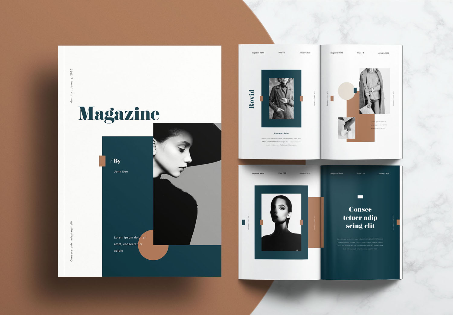 A free clean magazine template