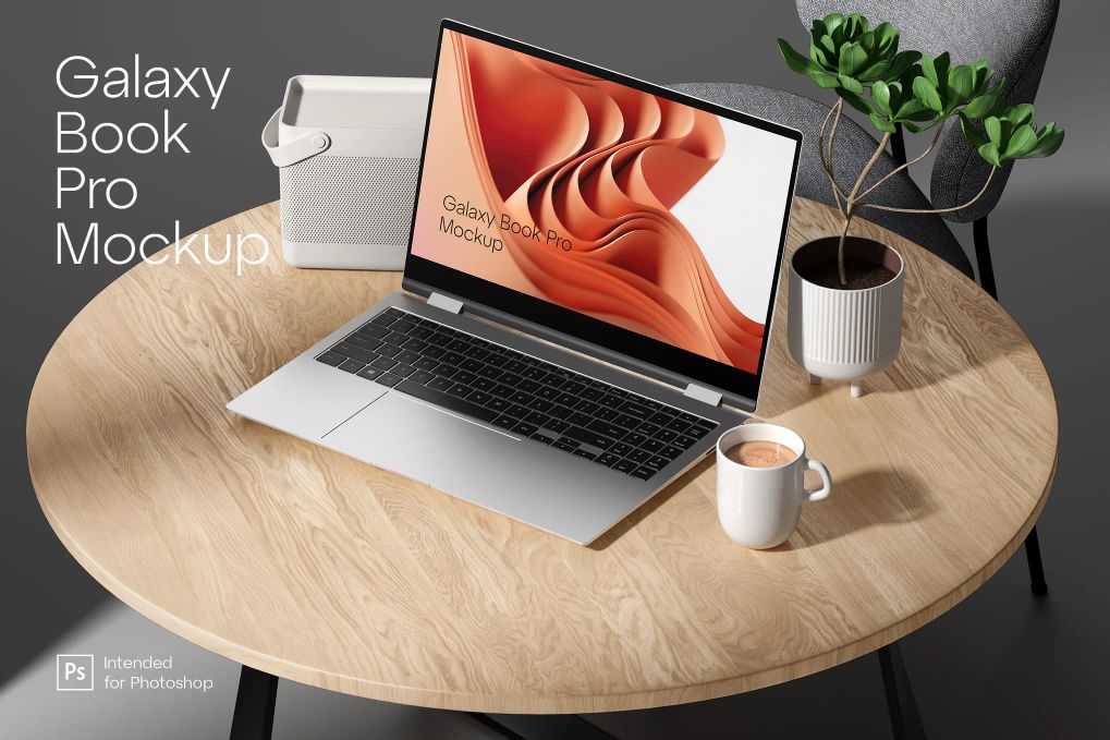 A laptop on the table