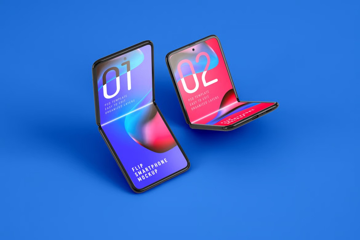 A folded phones in different styles