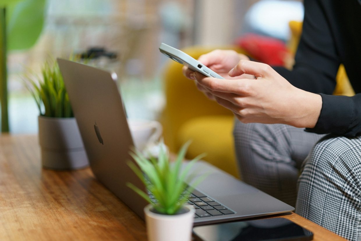 A person using smartphone