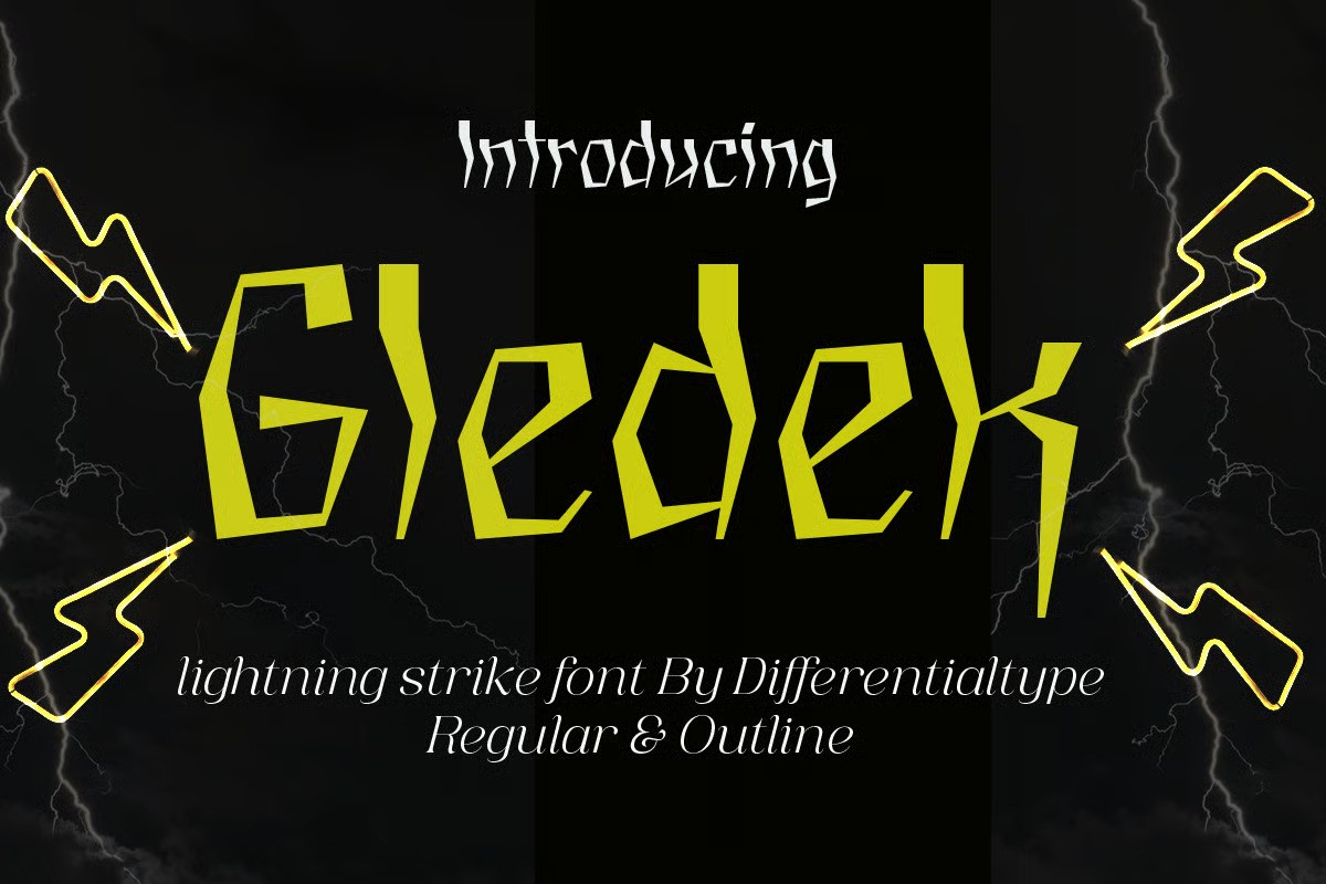 A decorative lightning font