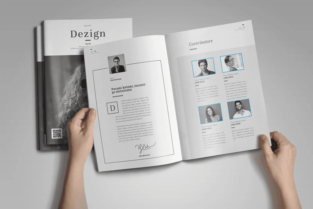 A magazine layout template