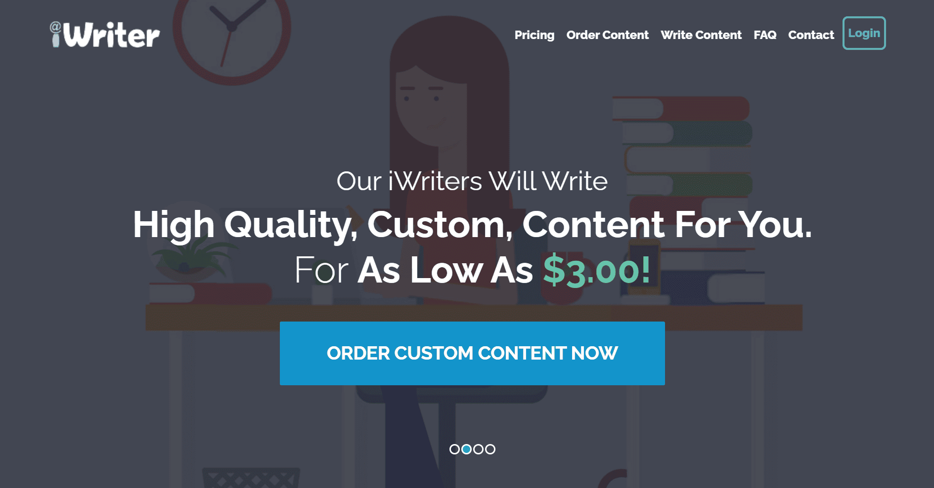 iWriter website layout