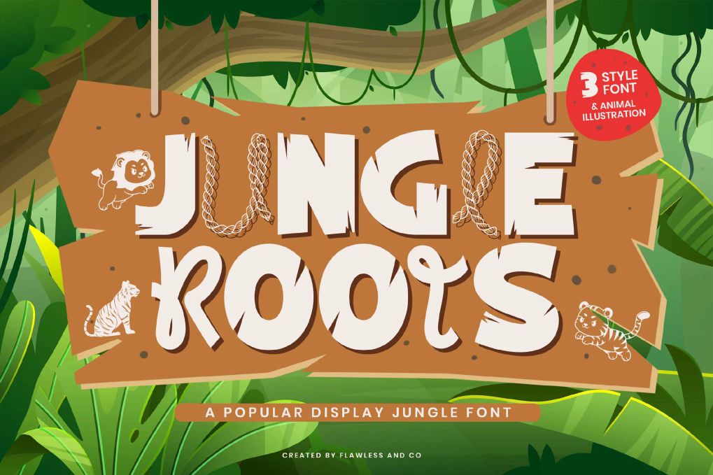 A popular display jungle font