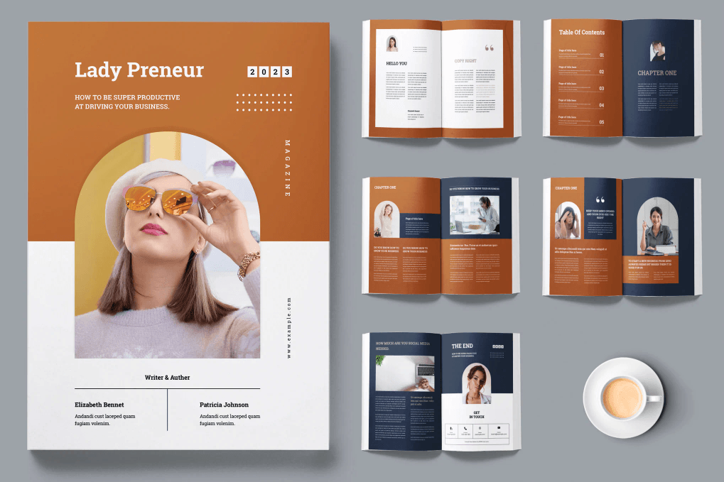 A lady preneur magazine template