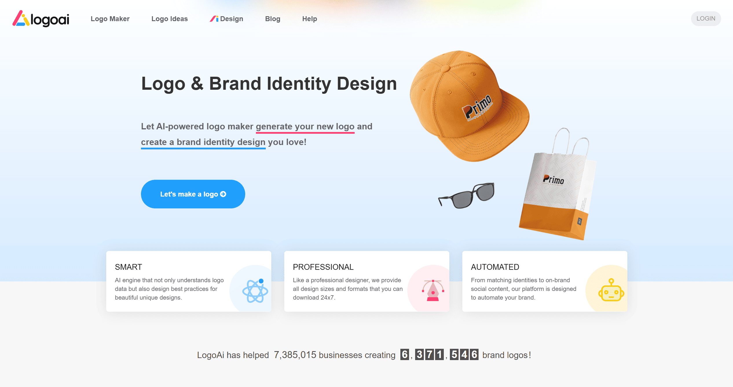 A LogoAI website layout