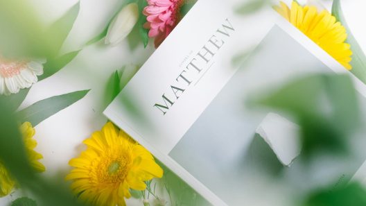 A magazine with flowers