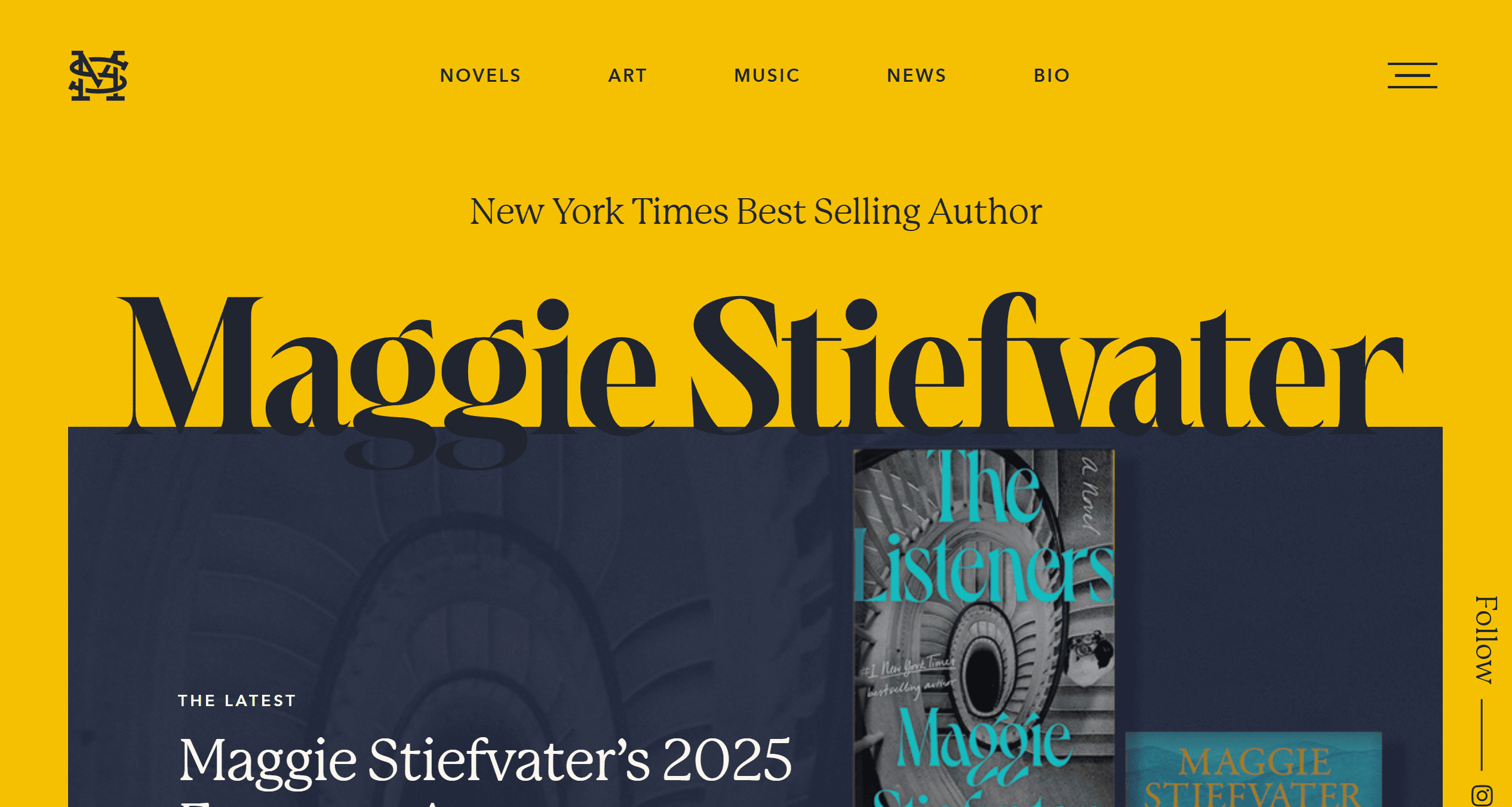A Maggie Stiefvater personal yellow website
