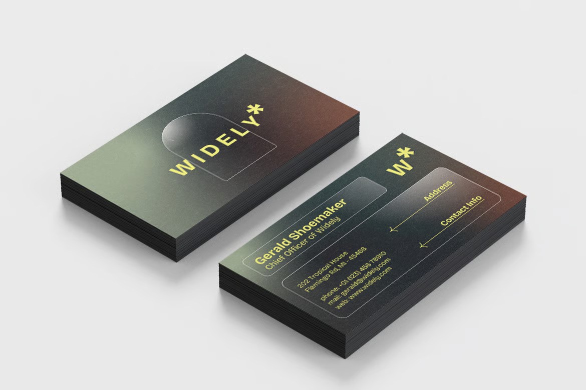 A modern dark gradient business card template