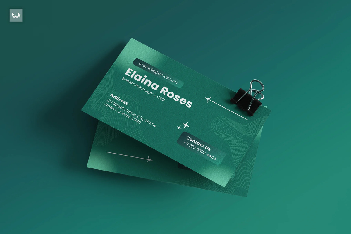 A green gradient business card template