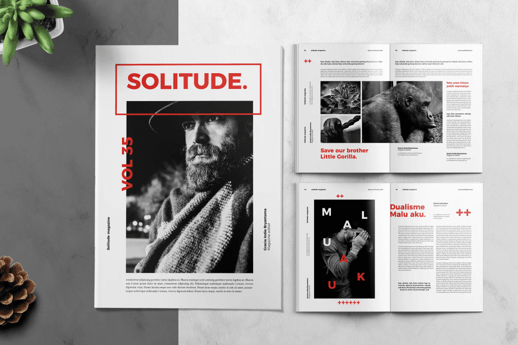 A modern swiss style magazine template