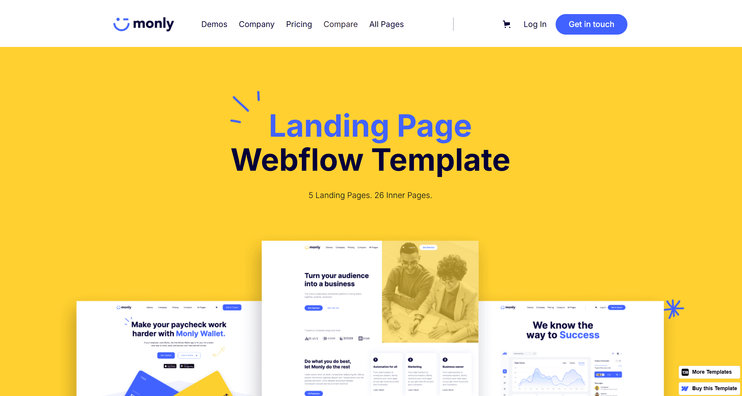 A modern yellow website
