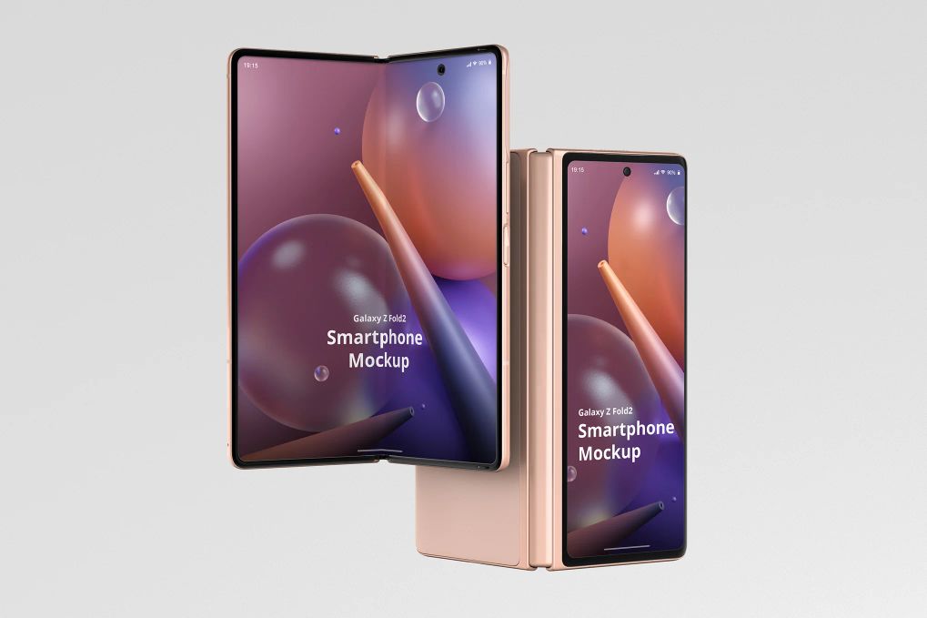 A folded phone mockup