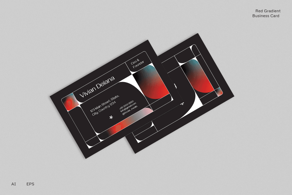 A red and black gradient business card template