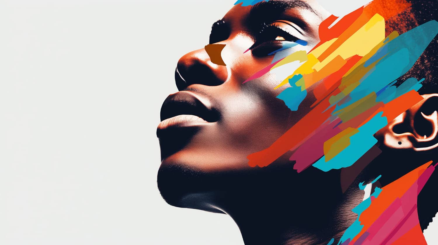 A black man with colored face