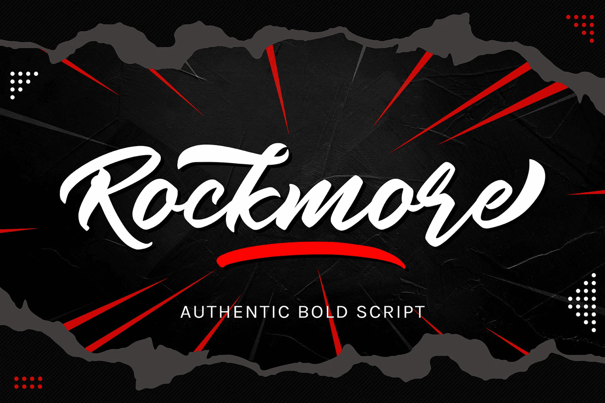 An authentic bold script font