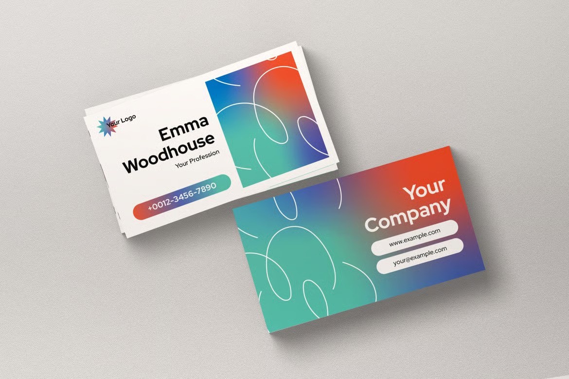 A green gradient business card template