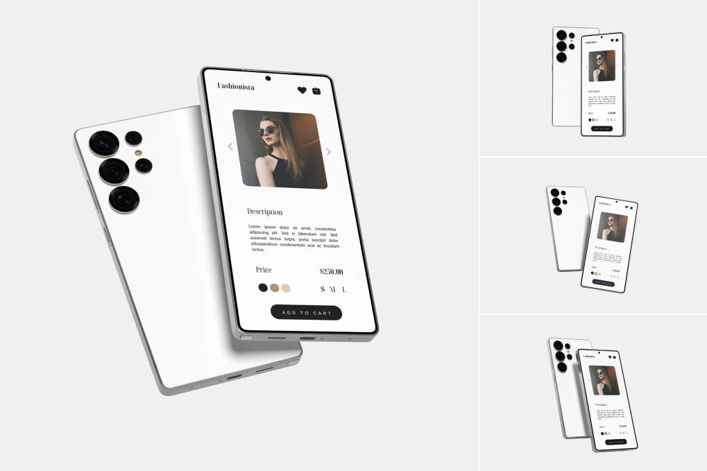 A set of Samsung Galaxy S25 Ultra Mockups